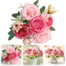 Maisiúcháin Bhláth Síoda Peony Saorga Seanré 1 phíosa