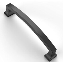 Lot de 6 poignées de meuble noires mates de 12,7 cm (entraxe de 128 mm), compatibles avec les armoires de cuisine, les tiroirs et les commodes.