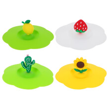 Lot de 4 couvercles en silicone réutilisables pour tasses, mugs et tasses à café. Couvercles anti-déversement en silicone pour tasses et