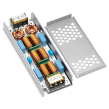 10A EMI-Filter 4-Stegs Elektromagnetisk StöRningsdäMpare Common Power EMC Audio Amplifier Renare med Skal