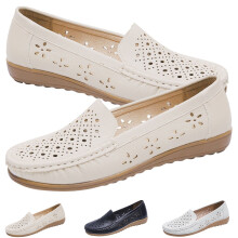 Sapatilhas femininas sem fecho, respiráveis, em malha, estilo mocassim, ideais para uso casual e no trabalho.