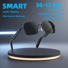 SG12PRO2025 Óculos Inteligentes Sem Fio com Fones de Ouvido de Abertura Total