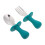 3Ensembles Ensemble Table Bébé Silicone Vert Ergonomique Couverts Acier 2