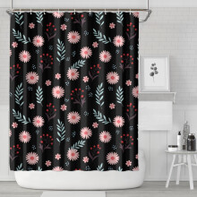 Zasłona prysznicowa Pioneer Flower z kwiatowym nadrukiem, 72" x 84", dekoracyjny zestaw zasłon prysznicowych do łazienki z 12 haczykami,