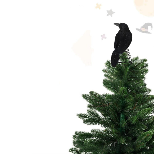 Kraai Mini Boomtopper Zwart Gotisch Ornament