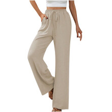 Klassieke dames chino met rechte pasvorm en stretch twill stof