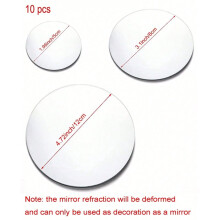 Acryl spiegel muurstickers rond zilver 5/8/12cm 10 stuks