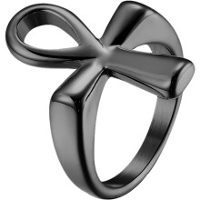 Bagues Ankh en acier inoxydable avec croix égyptienne pour hommes et femmes : alliances avec symboles égyptiens antiques.