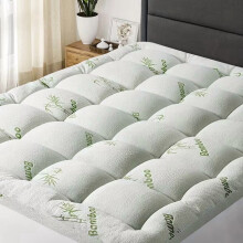 Surmatelas double couche en viscose de bambou, 10 cm (4 pouces)