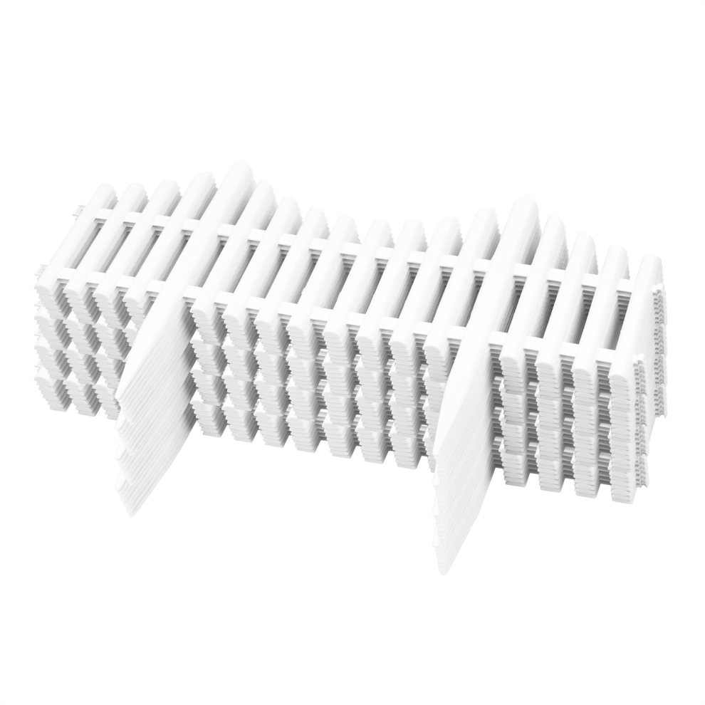 Kct (4 X 8Pc Lawn Edging) Picket Fence Garden Border - Pack Of 8 Panels White