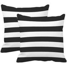 Clúdach Pillow Stríocach Liath Dorcha agus Bán 30x50cm
