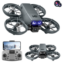 Ki-ds Drone with Camera – FPV, LED Lights, 90 Adjustable Cam, Obstacle Avoidance, One-Key Takeoff, Prop Guards – Compatible with Ki-ds 8+