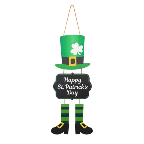 Träshamrock-dörrskylt för St. Patrick's Day-dekoration