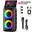 Φορητή μηχανή καραόκε με 1 ασύρματο + 1 ενσύρματο μικρόφωνο, φώτα LED, TF/USB/AUX/TWS, 1