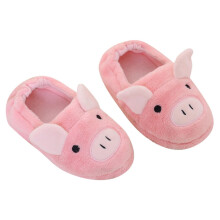 Girls Boys Plush Slippers Warm Cartoon Animal Closed Toe Non- Soft Sole On Fuzzy Shoes Child Classic Birthday Wedding Weekend Slipper,Pink,9/10