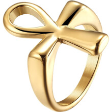 Anillos egipcios con cruz Ankh para hombre: Anillos de acero inoxidable con símbolo del antiguo Egipto para mujer.