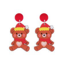 Christmas Acrylic Earrings Cartoon Santa Snowman Dangle Earrings Funny Drop Earrings Statement Jewelry for Women