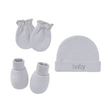 3Pcs/Set Newborn Boys Hats Mittens 0-6 Months Cotton Baby Girls Nursery Beanie Fall Winter Infant Hat