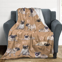 Mopsien heittopeitto taaperoille lapsille aikuisille, kevyt peitto 40x50 tuumaa sohvalle vuodesohvalle toimistolle matkalle leirintäalueelle