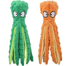 Pirrande hundleksaker: Octopus Crinkle Plush, utan fyllning, tuggleksak för valpar och hundar (grön+orange) – kompatibel med