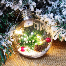 LED-ljus julgranskulor, 8 cm splittersäkra transparenta