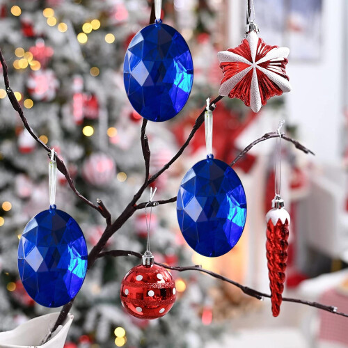 Blå glitrende ædelsten julepynt