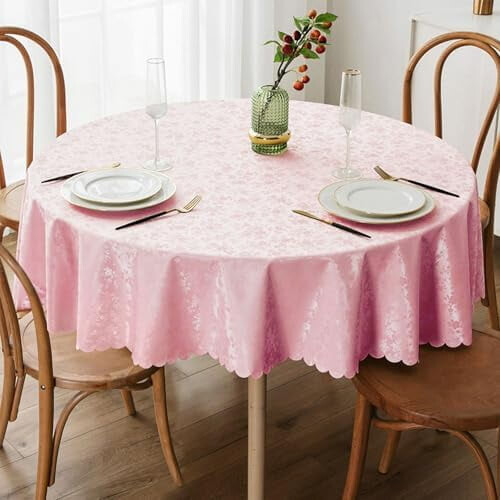 Floral Embossed Vinyl Tablecloth – Rectangular,