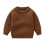 Pull bébé garçon/fille marron uni, mignon et chaud, idéal pour l'hiver (2 ans). 1