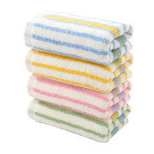 Serviettes de toilette en coton rayé coloré - Lot de 4, 68 x 32 x 1 cm