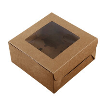 Scatola per cupcake a 4 cavità - Scatole da forno in carta kraft con finestra a 4 cavità per dessert e dolcetti, 6,3" x 6,3" x 2,95"