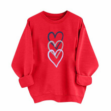 Damen-Sweatshirt mit rotem Valentinstags-Liebesprint und Rundhalsausschnitt – Weicher, bequemer Langarmpullover, lässige Sportbekleidung, Alltags-