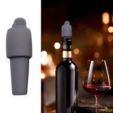 Bouchon de vin en silicone, couvercle de bouteille hermétique à double joint pour vin/bière/champagne – Réutilisable, étanche, compatible avec