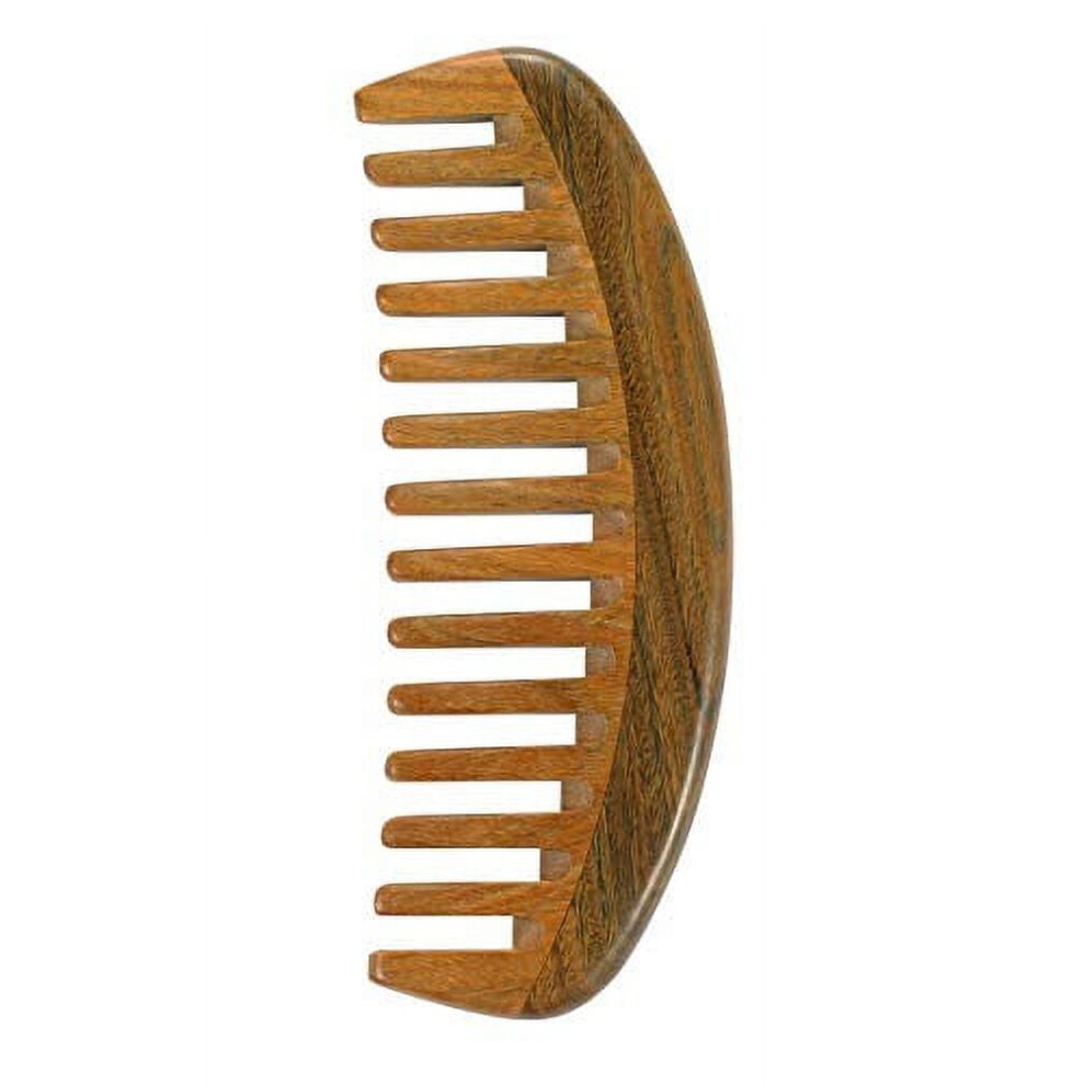 Wooden Wide Tooth Comb for Curly Hair Anti-Static Sandalwood Hair Combs for Adults and Kids | for Curly Hair, Wide Tooth, Anti-Static