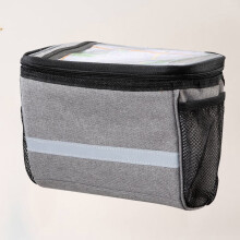 Bolsa para bicicleta Worgeous, multifuncional, para la parte delantera del manillar, color gris.