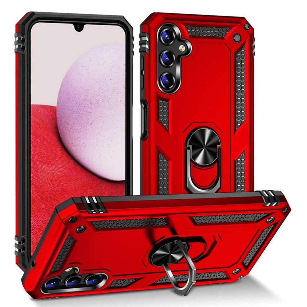 Xhy Case For Samsung Galaxy A25 5G: Magnetic Ring, Kickstand, Military-Grade Drop Protection, Detachable, Red 9499224860551