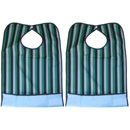 2Pièces Bavoirs Adulte Étanches Vert Avec Boucle 1