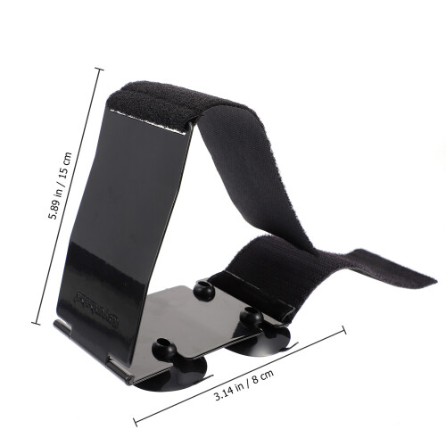 1Ensemble Cale-Pied Guitare Acier Noir Support Cou Flexible Portable 1