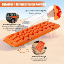 2 Stücke Anfahrhilfe Sandbleche Offroad Reifenleiter für Sand/Schlamm/Schnee 107 x 31 x 7 cm Orange