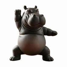 Statuetta in resina di ippopotamo yogi, decorazione umoristica per la scrivania, 1 pezzo