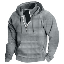 Sweat à capuche décontracté pour homme, manches longues, couleur unie - Pull en polyester doux et respirant, idéal pour les activités de plein