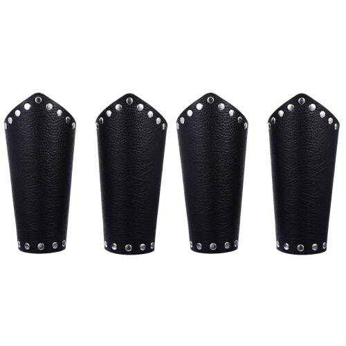 2Paires Brassards De Cuir Noir Pour Et Jeux 2