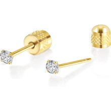 Ohrstecker aus Titan mit flacher Rückseite und ohne Gewinde, hypoallergener Zirkonia für Helix-/Tragus-Piercings, geeignet für Knorpelpiercings