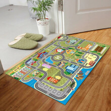 FAMTKT Spielmatte Teppich 40 x 60 cm Bodenmatte Kinderteppich Parkplatz Klettermatte Spielwegmatte Kindergarten Spielmatte Teppich