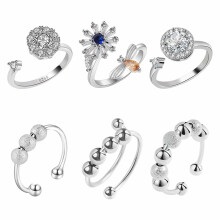 6 verstelbare draaibare ringen, unisex, tegen angst en stress, vingerringen, verjaardagscadeau