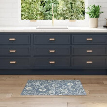 Tapis Home Aloha bleu 2'8" x 4' - Facile à nettoyer, ne perd pas ses poils, chambre, salon, salle à manger, cuisine (3' x 4')