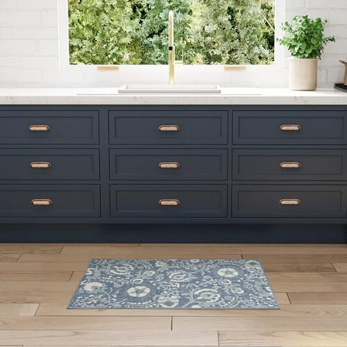 Χαλί Home Aloha Blue 2'8" x 4' - Εύκολο καθάρισμα, Δεν ρίχνει χνούδι, Υπνοδωμάτιο, Σαλόνι,