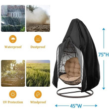 Housse imperméable pour fauteuil suspendu œuf 75 x 45 pouces avec fermeture éclair et cordon de serrage, idéale pour le mobilier de jardin.