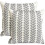 Conjunto de 2 capas de almofada de linho com bolinhas pretas, 45x45 cm (18x18 polegadas). 1