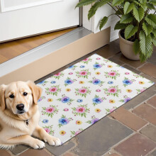 Alfombra para puerta Pioneer Flower con estampado floral, lavable y antideslizante para interiores, ideal para entrada, dormitorio, cocina y baño