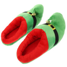 LEDMOMO 1 Pair Home Slippers Mute Warm Green Christmas Holiday Use for Adults and Kids